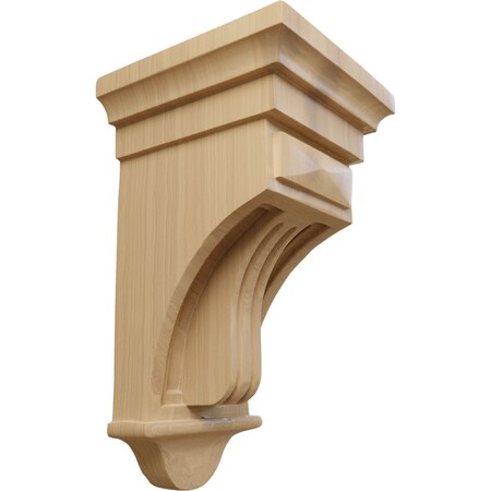 Ekena Millwork 5 1/2"W x 5 1/2"D x 10"H Raised Fluting Corbel, Cherry COR05X05X10RACH
